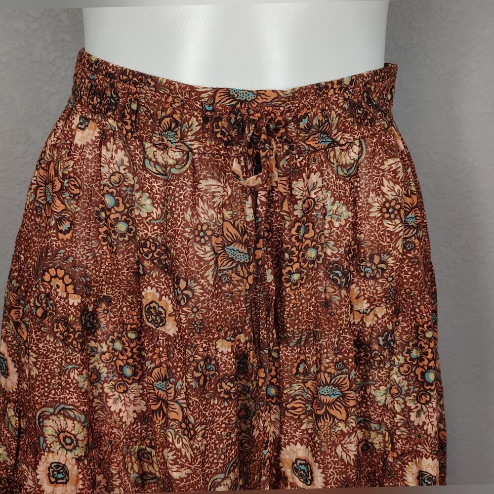 Ulla Johnson Midi Skirt Verity Tiered Floral Print Cotton Rosebud Peasant Size 2 - Picture 12 of 13